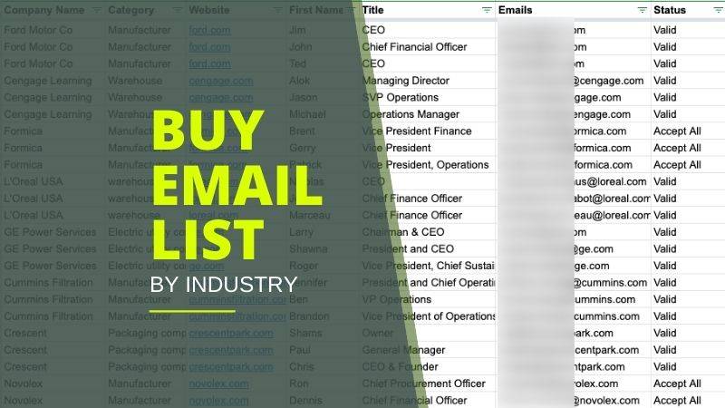 Buy Email List by Industry